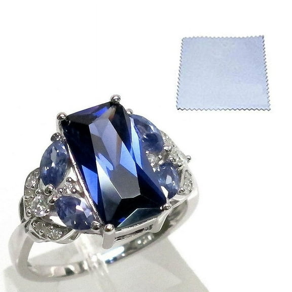 shngshifan Ladies Ruby Cut 953 Sterling Silver Ring11(Polishing Clean Cloth)