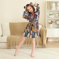 thumbnail image 3 of FORMRS Niños Bathrobe Unisex Hooded Robe Soft Plush Pajamas Sleepwear, Size 4-6T, Bright Colorful Flowers Pattern, 3 of 7
