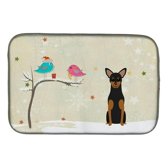Christmas Presents between Friends Manchester Terrier Dish Drying Mat