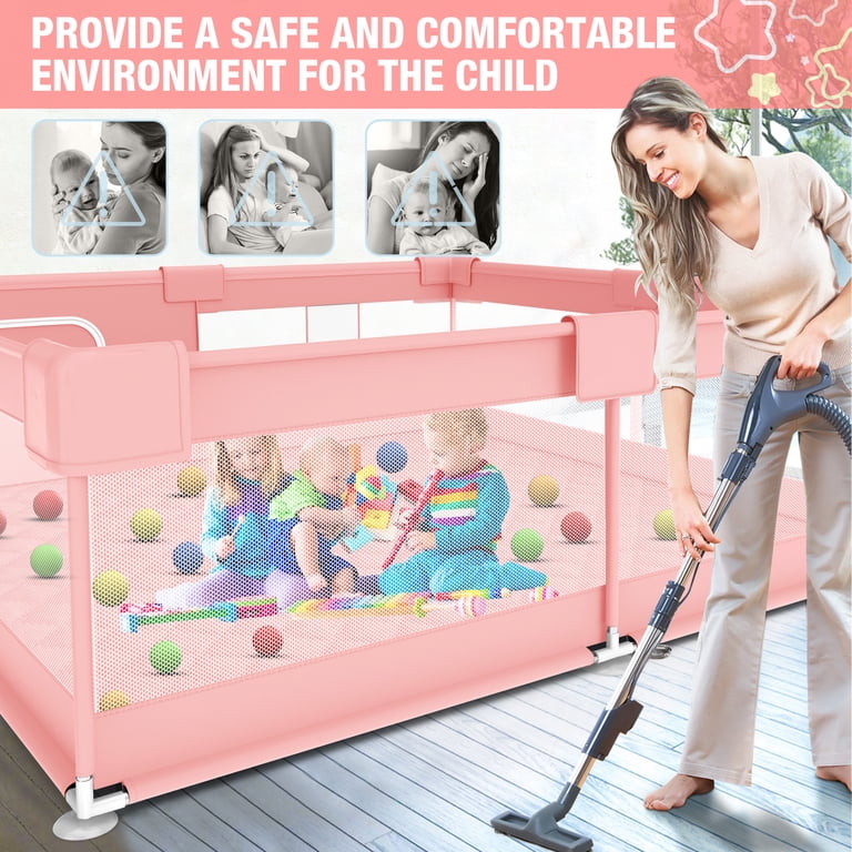 Babyeap Baby Playpen with Mat, 50x50 Indoor Outdoor photo 5