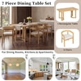 thumbnail image 6 of EHANCIS 7‑Piece Dining Table Set for 6, Rectangular Kitchen Table with 6 Upholstered Barrel‑Back Chairs, Curved Back & Padded Seats, Wood‑Grain Top, for Dining Room, 6 of 9