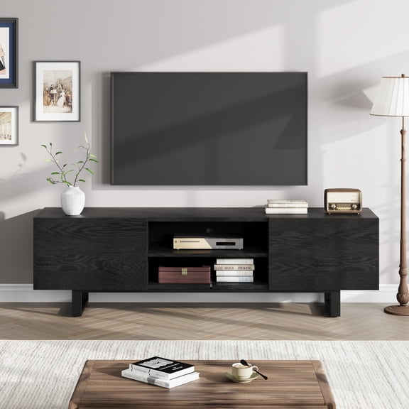70 Inch TV Stand for 75 Inch TV with Storage, Mid Century Modern Wood Entertainment Center for Living Room Bedroom, TV Media Console