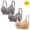 Beige, variant on 3PC Mini-mizer Bras for Women Push-Up Printing Gathered Together Large Size Daily Bra Underwear No Rims