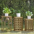 thumbnail image 5 of Y&M Heavy Duty Round Metal Coffee Table with Side Table, Gold, 5 of 9