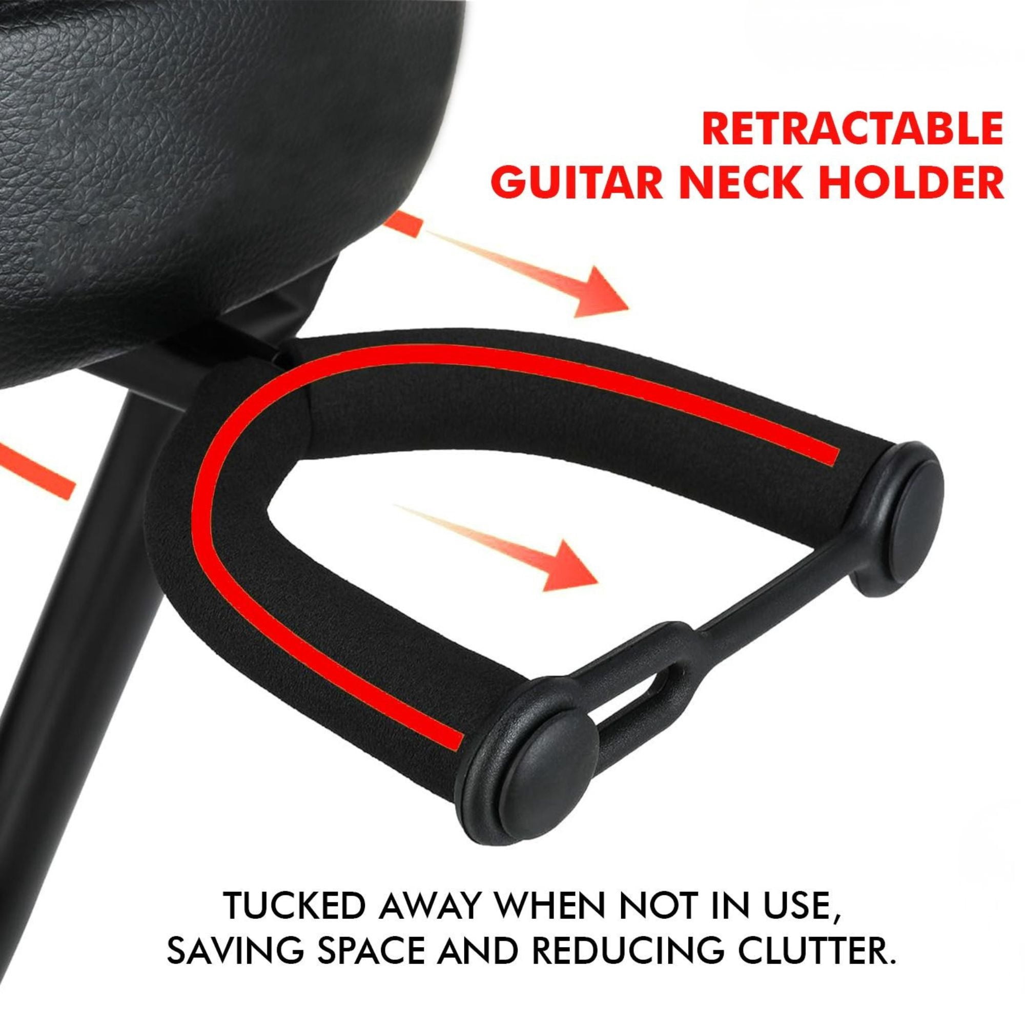 3-in-1 Adjustable Guitar Stool with Padded Seat & Built-in Stand