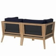 thumbnail image 4 of Modway Clearwater Teak Wood Fabric Outdoor Loveseat in Gray/Navy, 4 of 5