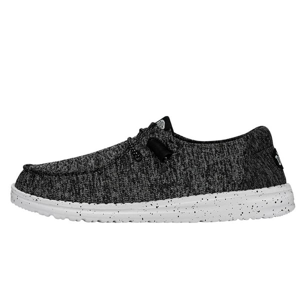 HEYDUDE Zapatillas Deportivas Wendy de Punto Negro/Blanco, Talle 6