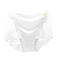 thumbnail image 2 of dazeni Women's Soft Satin Underwear Seamless High Waisted Ladies Panties Lace Trim Full Coverage Briefs X-Large White, 2 of 5