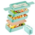 thumbnail image 1 of Lunch Box 3 Niveles Topper De 1000ml Lonchera Con Cubiertos, 1 of 5