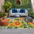 thumbnail image 2 of Sunflowers Outdoor Rug for Patio/Deck/Porch, Non-Slip Large Area Rug 5 x 7 Ft, Watercolor Summer Flowers Botanical Indoor Outdoor Rugs Washable Area Rugs, Reversible Camping Rug Carpet Runner, 2 of 8