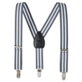 thumbnail image 2 of Sportoli Boys' and Girls' Kids Toddlers and Baby Adjustable Elastic Solid Color and Striped Fashion Suspenders for Wedding and Ring Bearer Outfits, Features Leather Crosspatch and Super Quality Clips, 2 of 3