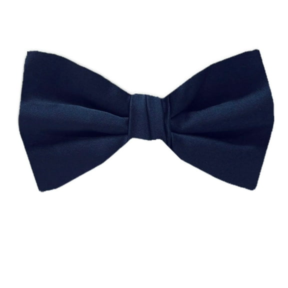 BuyYourTies - PBT-ADF-23 - Men's Pre-tied Formal Tuxedo Solid Color Bow Tie Navy
