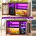 thumbnail image 3 of Homieasy Heavy Duty 55-75 Gallon Aquarium Stand with Power Outlets, LED Light & Storage Cabinet - Reversible Metal Fish Tank Stand, 880LBS Capacity, Rustic Brown, 3 of 7