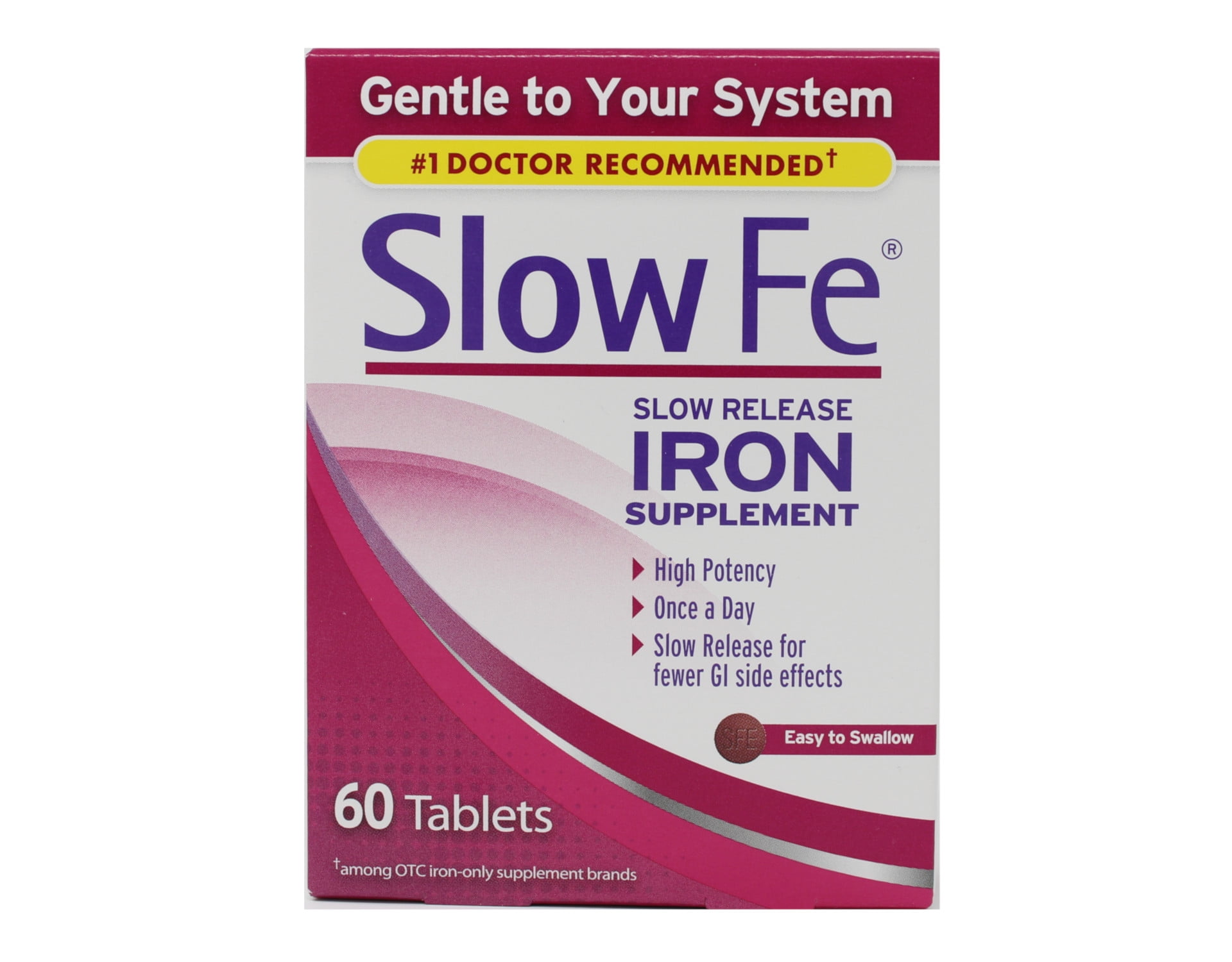 Slow FE Slow Release IRON Supplements High Potency Gentle on System 60
