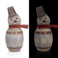 thumbnail image 6 of Alpine Corporation 16" x 13" x 30" Light-Up Metal Barrel Snowman Holiday Décor, Gray, 6 of 12