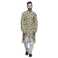 thumbnail image 1 of Atasi Kurta Asymétrique à Boutons pour Hommes en Coton Slub Imprimé Mode pour Hommes, 1 of 5