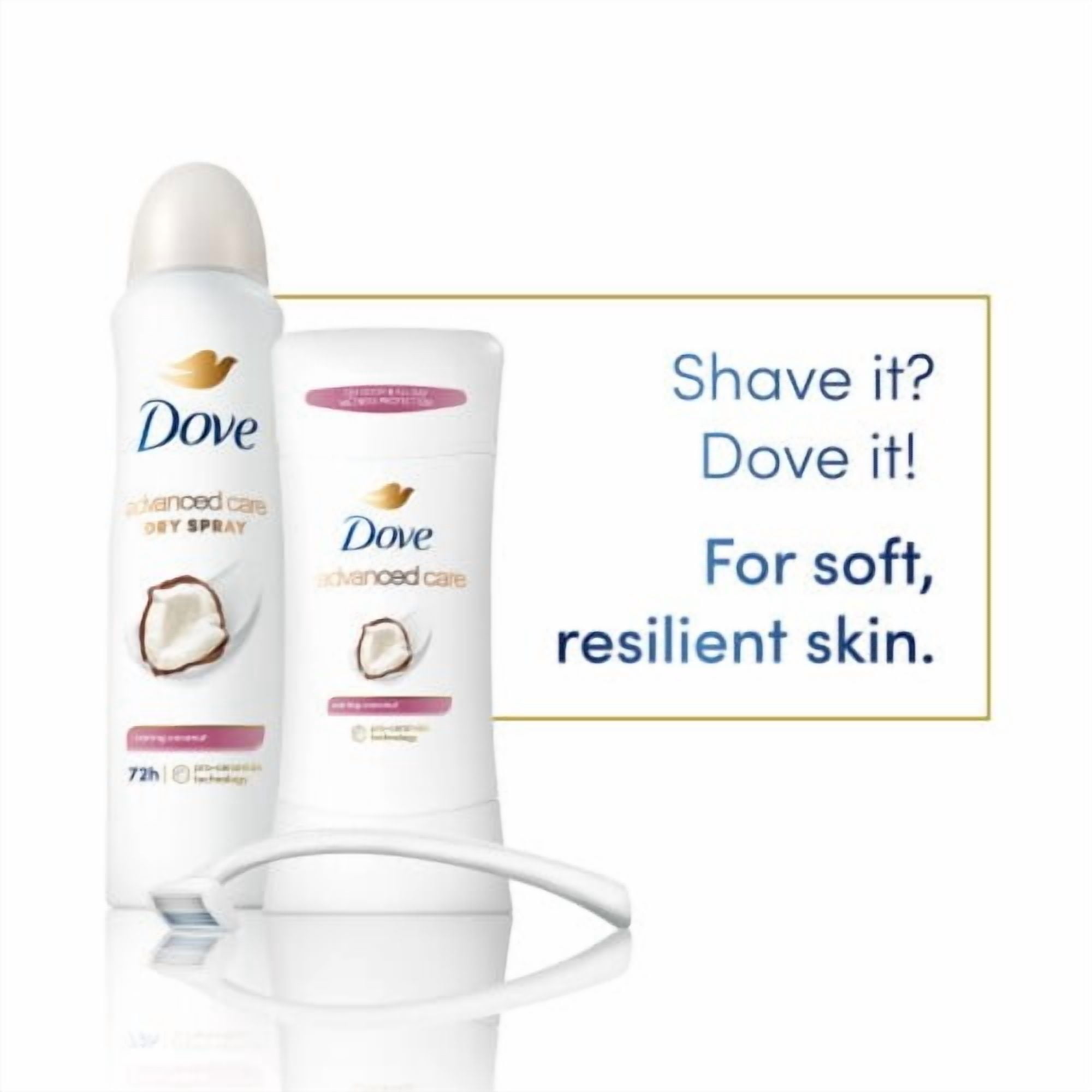 Dove Advanced Care Women's Antiperspirant Deodorant Dry Spray Caring Coconut 3.8 oz - Pack of 2