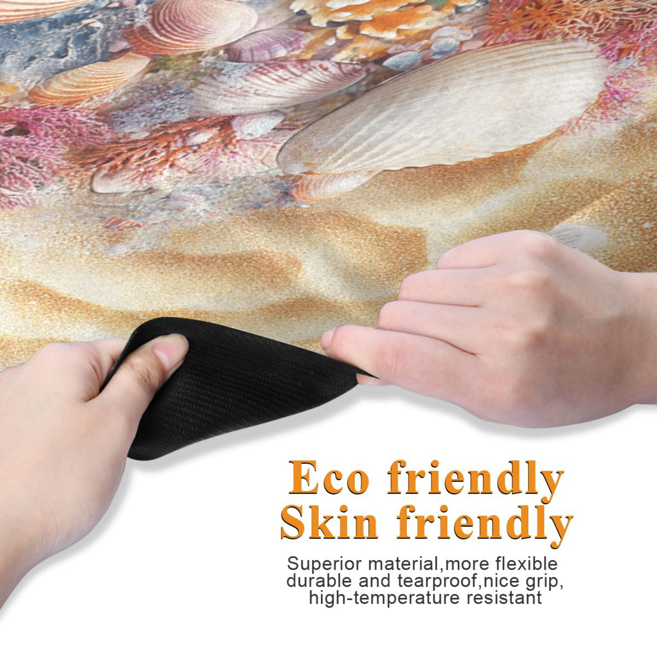 BZSMCE Yoga Mat Women Seashells Beach Art Fitness Mat