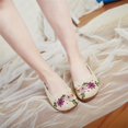 thumbnail image 2 of Women's Ballet Shoes Basic Round Flat Shoes Toe Print Slip-On Shoes Flexible Ballet Shoes, 2 of 8
