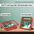 thumbnail image 3 of LTROP Kids Case for iPad 6th/5th Generation - iPad 9.7-Inch Case 2018/2017, iPad Air 2 Case for Kids, Built in Screen Protector, Shockproof Handle Stand Case for iPad 6th/5th Gen/Air 2/Air 9.7, Red, 3 of 8