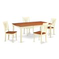 thumbnail image 2 of DOPL5-WHI-W East West Furniture 5 Piece Dining Room Furniture Set- a Rectangle Table and 4 Dining Chairs, Buttermilk & Cherry (Seat Option), 2 of 5