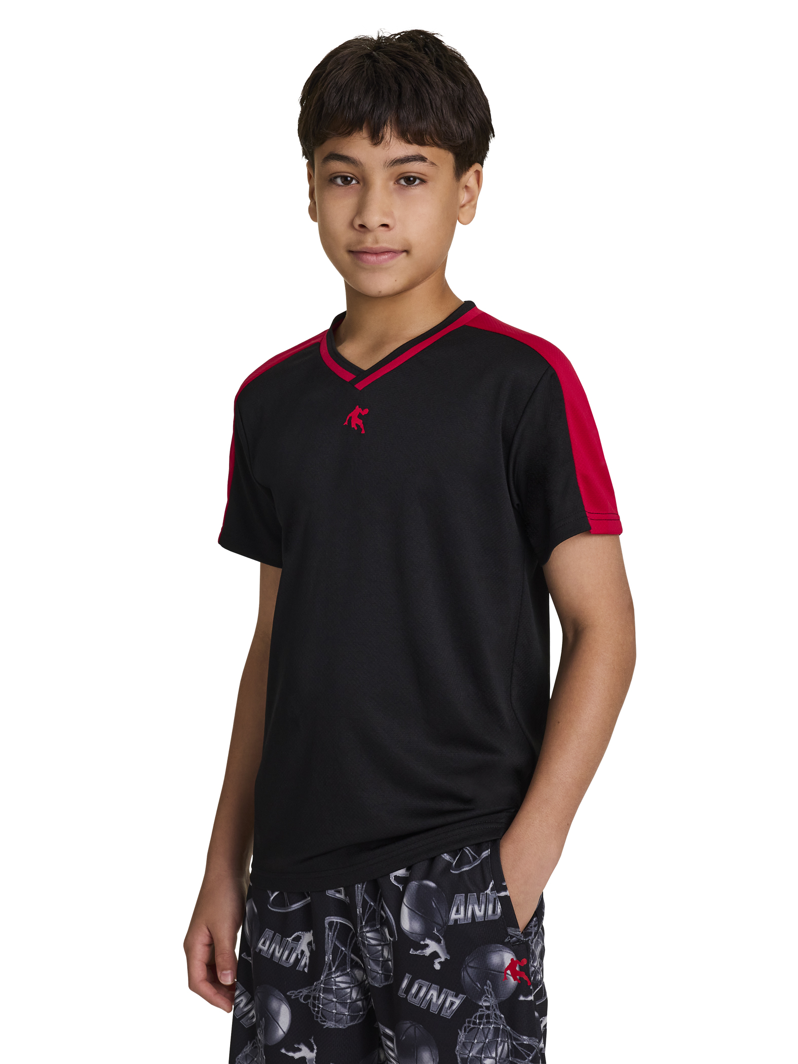 AND1 Boy's Athletic Motion Performance Short Sleeve T-Shirt, Sizes 4-18