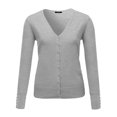 thumbnail image 1 of FashionOutfit Women's Basic V-neck Solid Cardigan Plus Size Color Variations, 1 of 3