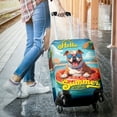thumbnail image 3 of Hello Summer Bulldog Pool Day on Watermelon Float Travel Luggage Cover Dog Lover Gifts Idea Suitcase Dust Protective Decor - 13008, 3 of 5