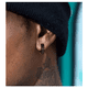 thumbnail image 5 of 6 Pares Aretes Con Piercing Pendientes Runas Hombre NEGRO, 5 of 5