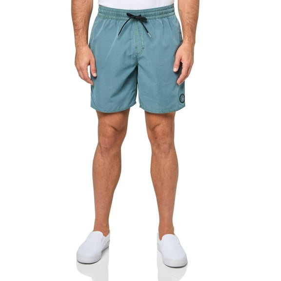 Volcom Men's Center Trunk 17 Swim Trunks Service Blue-Medium