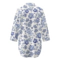 thumbnail image 5 of Xoenoiee Blue Forget-Me-Not Print Women's Swimsuit Cover Up Shirt Button Down Long Sleeve Bathing Suit Coverup Summer V Neck Beach Dress Vacation Outfit, M, 5 of 7