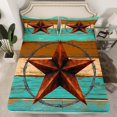 thumbnail image 2 of Manfei Boys Girls Western Texas Star 4pcs Bed Sheets,Vintage Aesthetics King Sheets,Rustic Lodge Cabin Super Cozy Sheet Set,Microfiber Bedroom Decor, 2 of 7