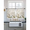 thumbnail image 2 of Floral Flower Tier Curtains 36 Inch Length,Sheer Curtains for Bedroom Living Room Window Modern Oil Painting Watercolor White Rod Pocket Drapes Kitchen Curtains Small Half Window 27.5"x36" 2 Panels, 2 of 6