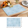 thumbnail image 6 of Vintage Lake Blue Starfish Placemats Set of 4 Summer Coastal Beach Marine Place Mats Indoor Wipeable Table Mats Washable Cloth Dining Table Placemats for Kitchen Holiday Party Home Decor 13x19 Inch, 6 of 9