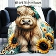 thumbnail image 2 of Cute Highland Cow Pattern Blanket, Soft Comfortable Throw Blanket, Cool Bedroom Bedding Blankets, Warm Nap Blanket for Home & Office & Camping, Soft Lightweight Blanket, 2 of 5