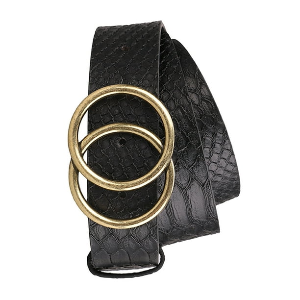 Minnieouse Cinturón de mujer, accesorio de ropa de estilo Simple, adornos de ropa elegantes, cadenas de cintura, cinturones de femenina, adorno de Cinturones Negro/Piel de serpiente 110cm Minnieouse AP009774-17B
