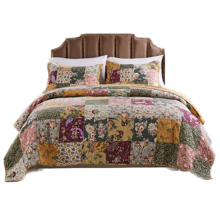Greenland Home Fashions Antique Chic Patchwork Cotton Quilt Set photo 6