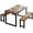 Brown, variant on PORKISS Dining Table Set for 4, 3-Piece Kitchen Table Set with 2 Benches, Dining Room Table Set with Metal Frame, Breakfast Nook Furniture Set for Home Cafeteria Bar Dining Room, Black