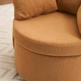 thumbnail image 6 of Tabaray Round Swivel Chair, Modern Teddy Fabric Swivel Chair with Storage and Back Cushion, Foam Filled, 3 Throw Pillows for Living Room, Bedroom, Reading Room, Nursery, 6 of 8