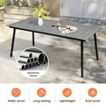 thumbnail image 3 of Crestlive Products 70" Patio Outdoor Dining Table for 6, Sturdy Aluminum Frame Wood-Grain Top with Umbrella Hole, Grey, 3 of 5