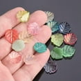 thumbnail image 3 of U8MO 10pcs 15x14mm Leaf Petal Lampwork Glass Loose Pendants Beads for Jewelry Making-2# Lake Blue, 3 of 8