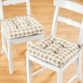thumbnail image 3 of Achim Buffalo Check Polyester/Cotton Tufted Chair Seat Cushions - Taupe - Set of Two, 3 of 4