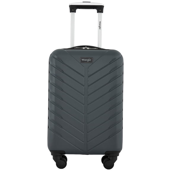 Wrangler 20-inch Carry-on Rolling Hard Side Spinner Luggage, Gray