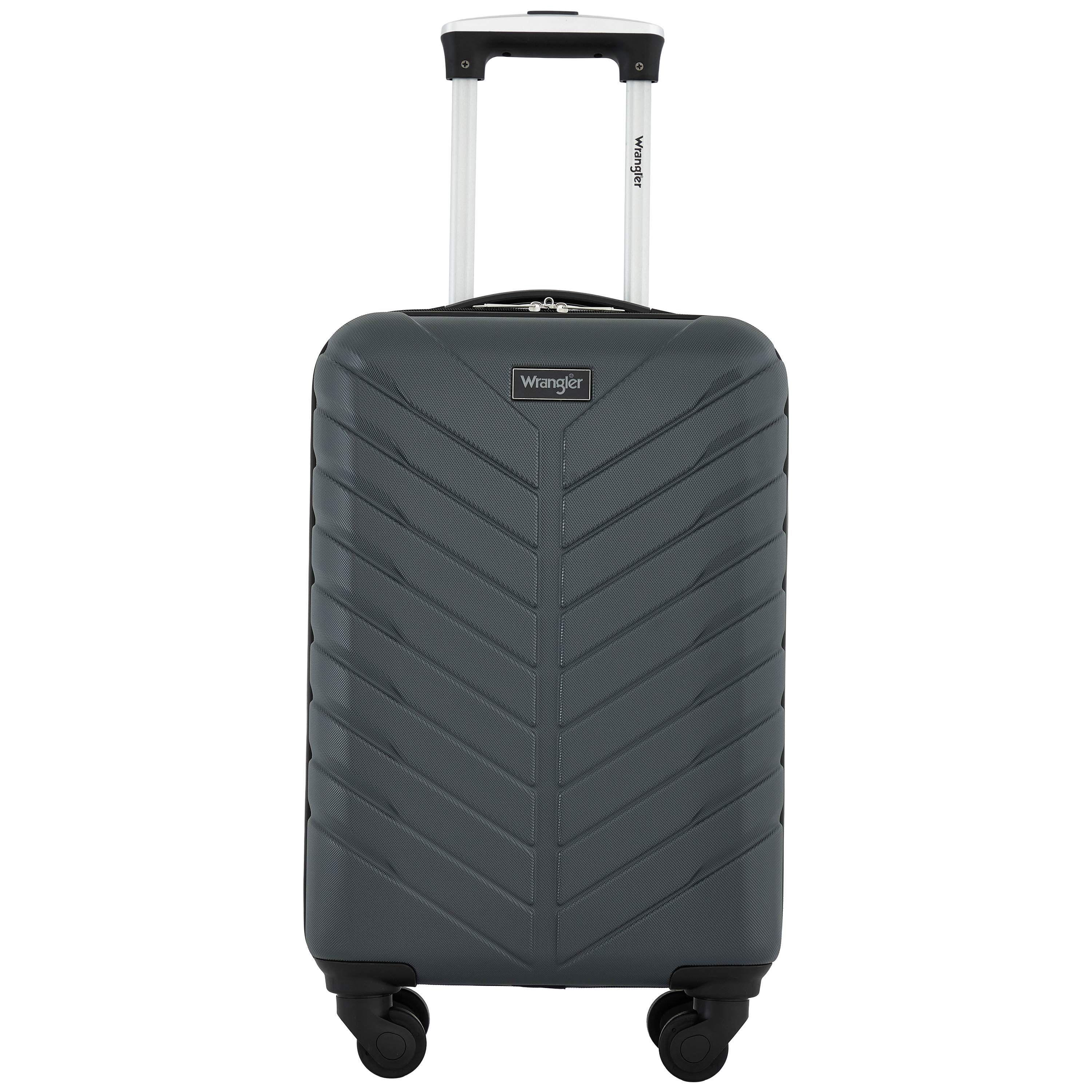 Wrangler 20-inch Carry-on Rolling Hard Side Spinner Luggage, Gray