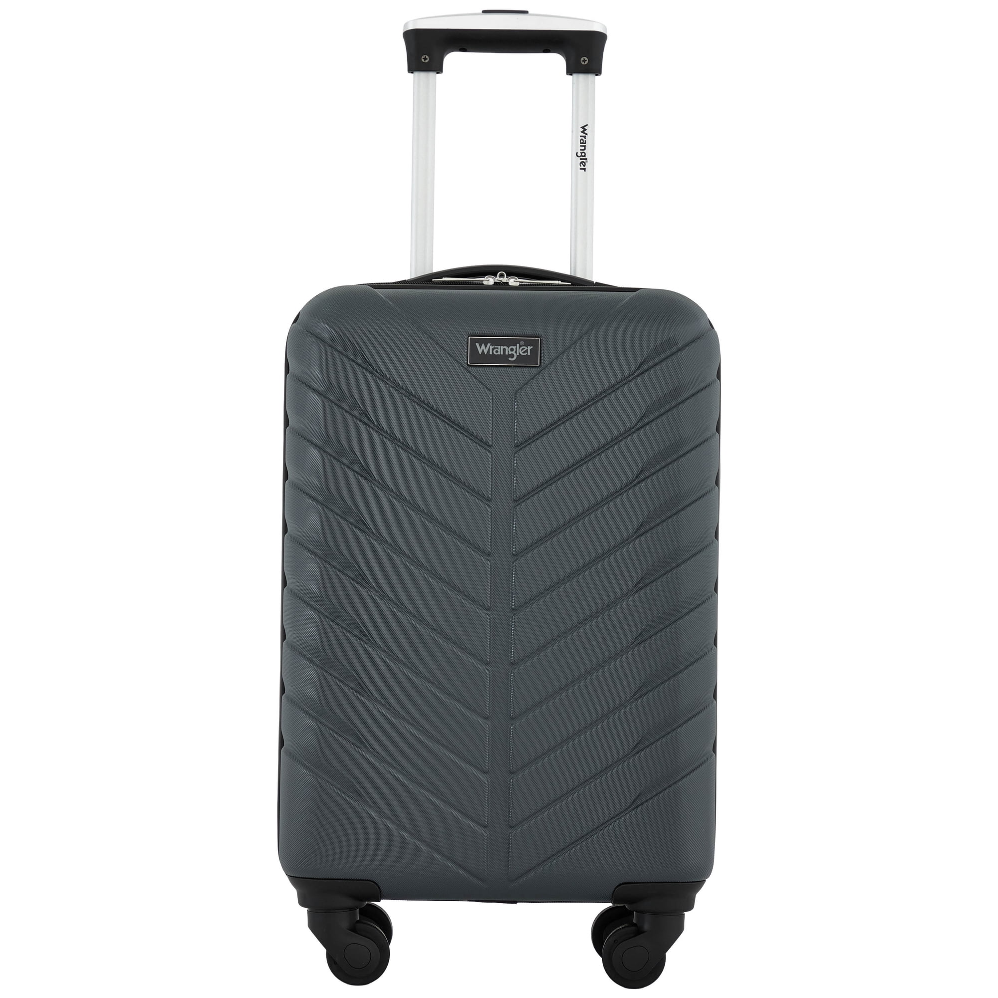 Wrangler 20-inch Carry-on Rolling Hard Side Spinner Luggage, Gray