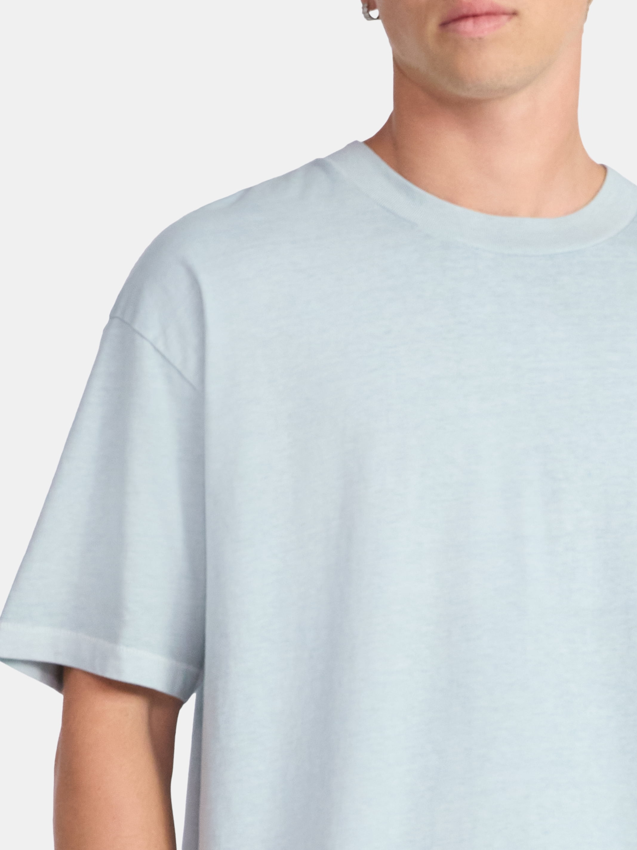 No Boundaries Cotton Oversized Cropped Tee with Short Sleeves, Men's and Big Men's XS-5XL