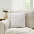 thumbnail image 2 of 18" x 18" Tufted Hearts Cotton Decorative Pillow Cover, Pink and White, by My Texas House, 2 of 5