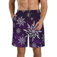 thumbnail image 1 of Fotbe Snowflake Gradient Purple Trajes de Baño Estampados para Hombre, Shorts de Verano de Secado Rápido, Ropa de Playa, Bañadores-3X-Large, 1 of 6