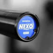 NEXO Fitness Essential Barbell - Olympic Black Chrome 20KG Bar with 2 Inch Sleeves