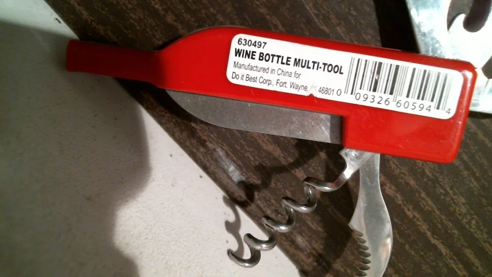Do It Best 630497 Wine Bottle Multi-Tool, Red, Free Shipping